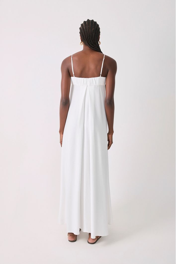 Vestido Longo Decote Reto