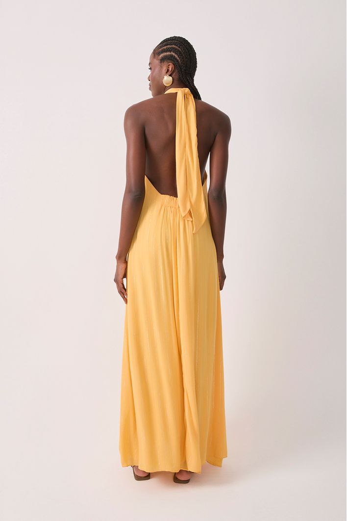 Vestido Cropped Lurex Frente Única