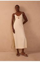 Vestido Cropped Linho Busto Torcido