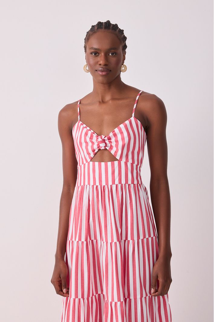 Vestido Midi Marias Listrado