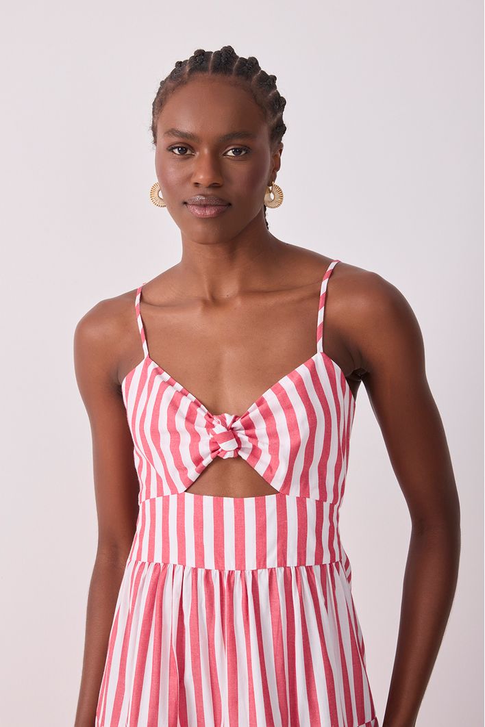 Vestido Midi Marias Listrado