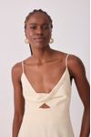 Vestido Cropped Linho Busto Torcido