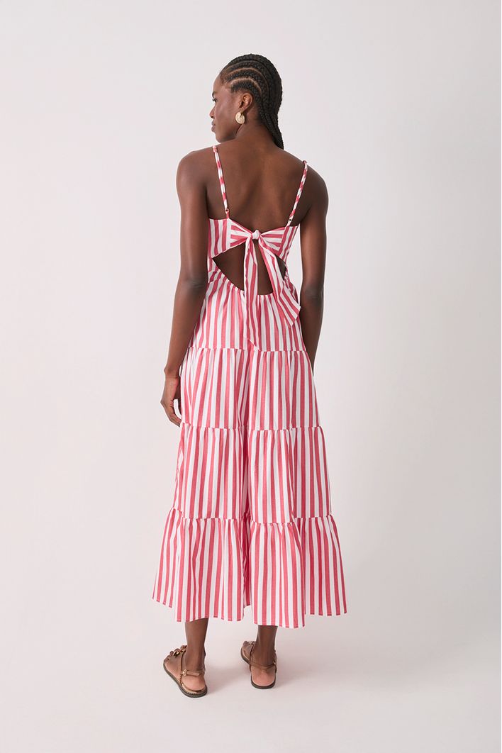 Vestido Midi Marias Listrado