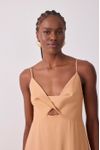 Vestido Cropped Linho Busto Torcido