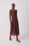 Vestido Tule Estampa Quintal Roxa