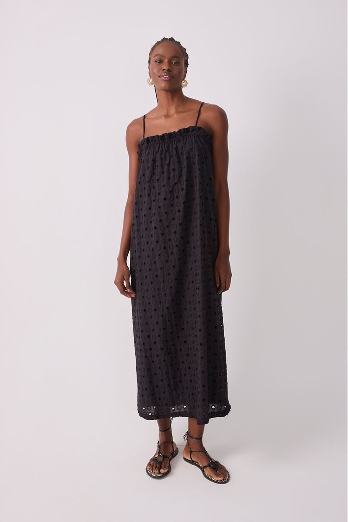 Vestido Cropped Laise Decote Reto
