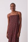 Vestido Tule Estampa Quintal Roxa