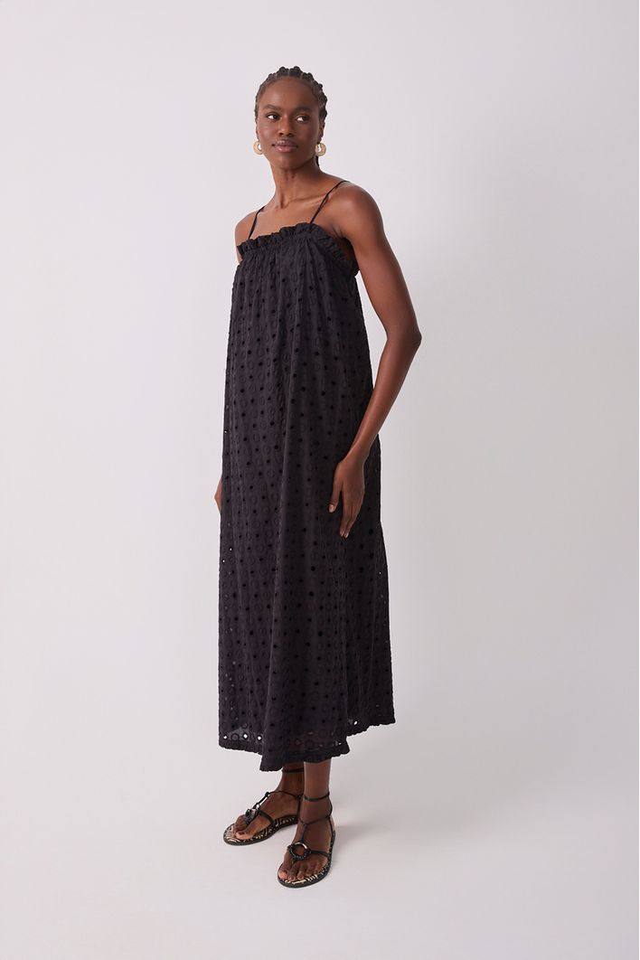 Vestido Cropped Laise Decote Reto