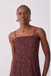 Vestido Tule Estampa Quintal Roxa
