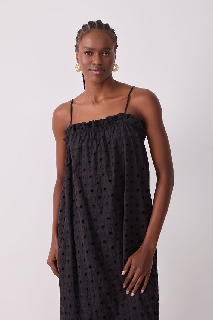Vestido Cropped Laise Decote Reto