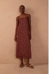 Vestido Tule Estampa Quintal Rosa