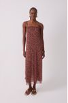 Vestido Tule Estampa Quintal Rosa