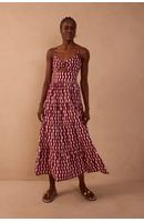 Vestido Midi Marias Estampa Copa