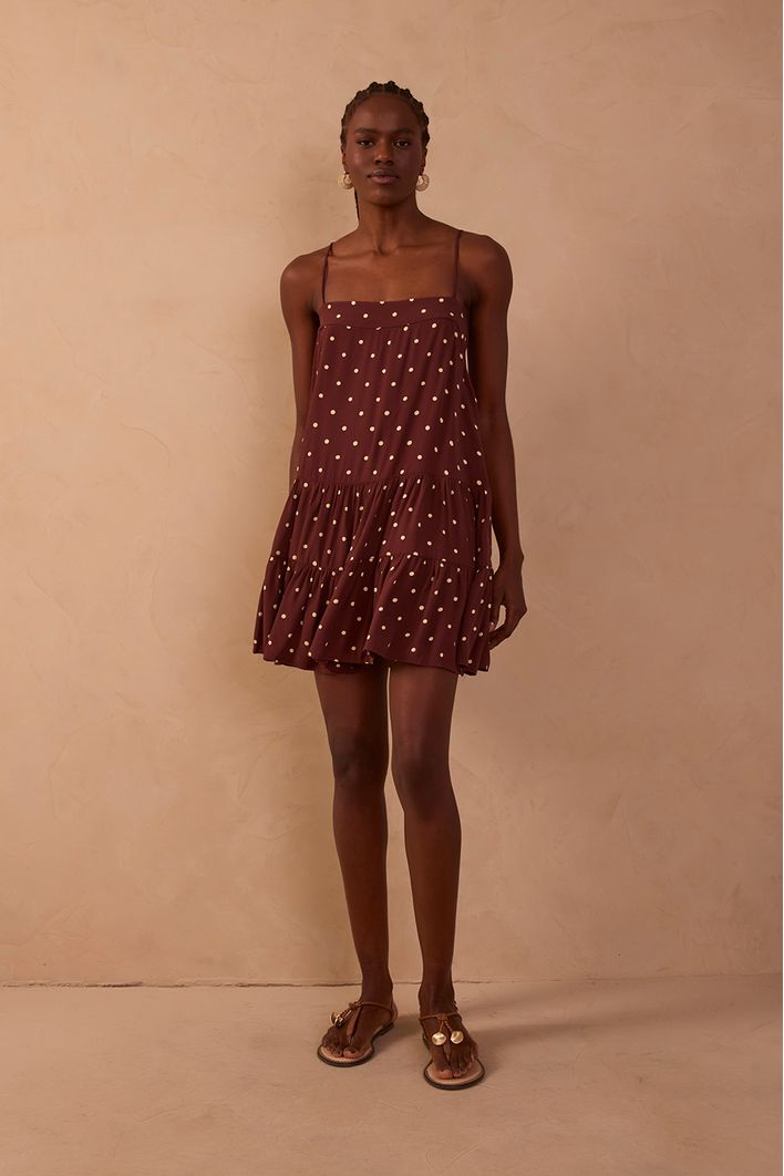 Vestido Crepe Estampa Noite