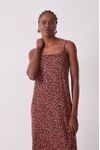 Vestido Tule Estampa Quintal Rosa