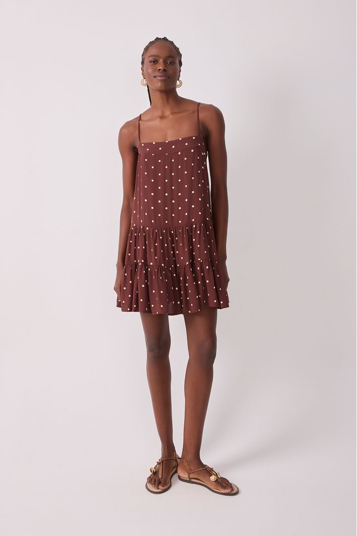 Vestido Crepe Estampa Noite