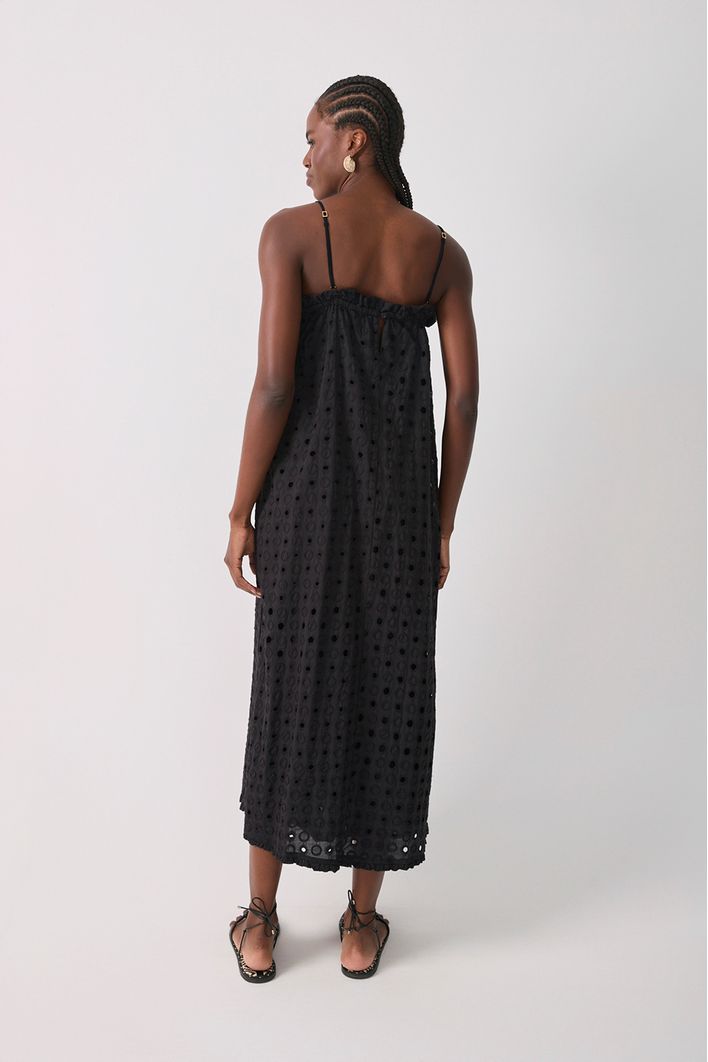 Vestido Cropped Laise Decote Reto