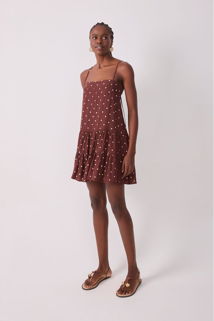 Vestido Crepe Estampa Noite