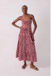 Vestido Midi Marias Estampa Copa