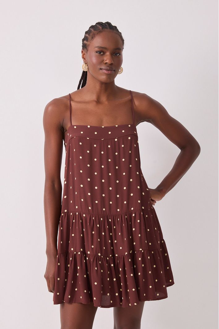 Vestido Crepe Estampa Noite