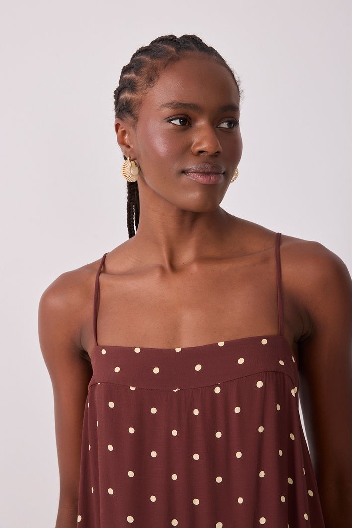 Vestido Crepe Estampa Noite