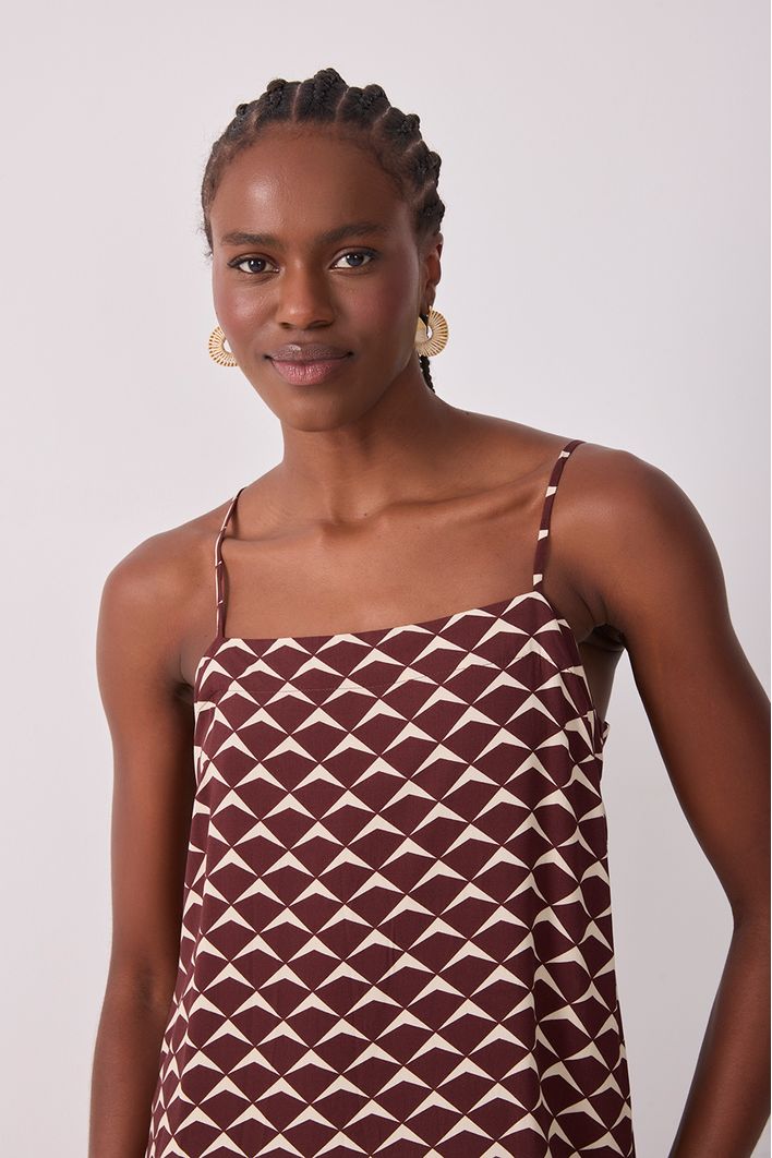 Vestido Cropped Estampa Asa Delta