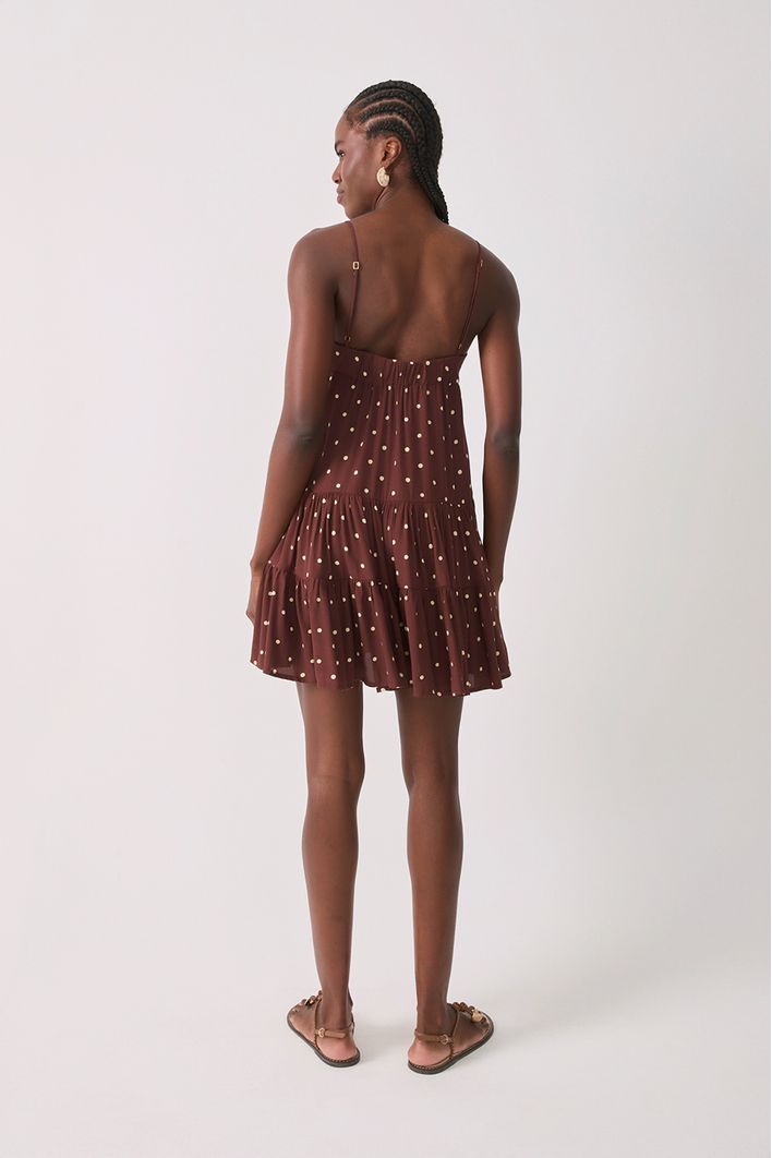 Vestido Crepe Estampa Noite