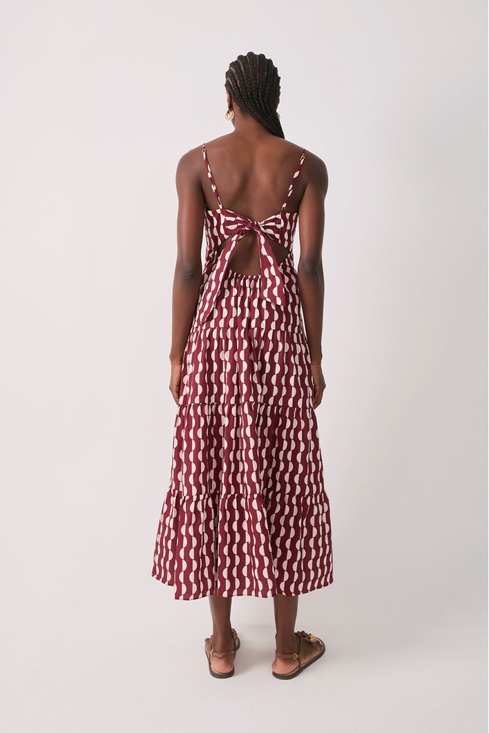 Vestido Midi Marias Estampa Copa