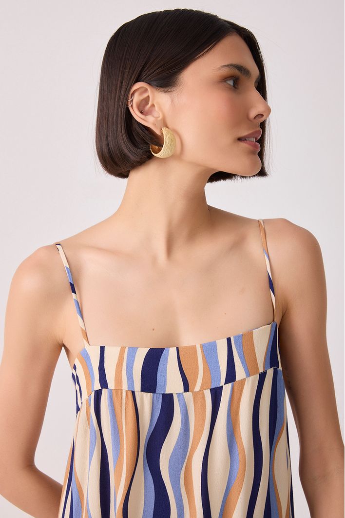 Vestido Crepe Estampa Carioca