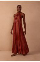 Vestido Cropped Lurex Estampa Refúgio