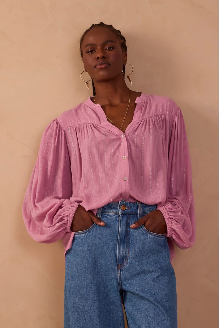 Blusa Lurex Cava Deslocada