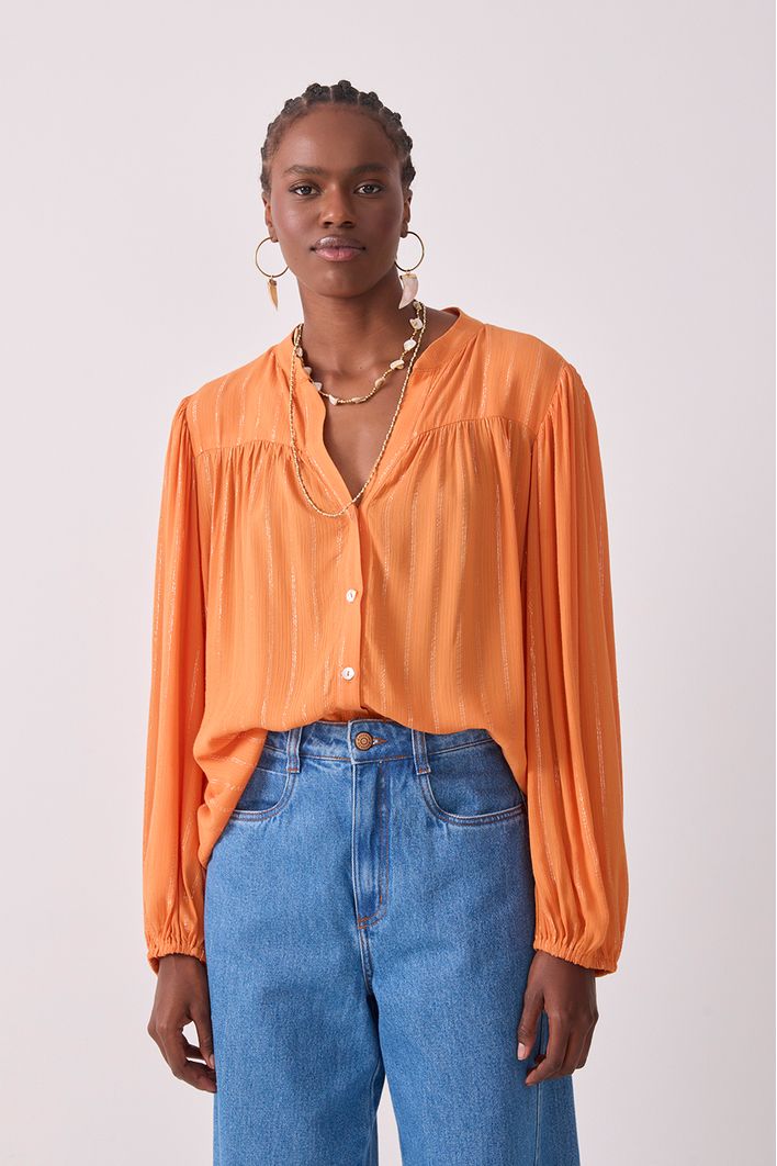 Blusa Lurex Cava Deslocada