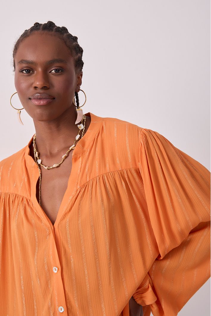 Blusa Lurex Cava Deslocada