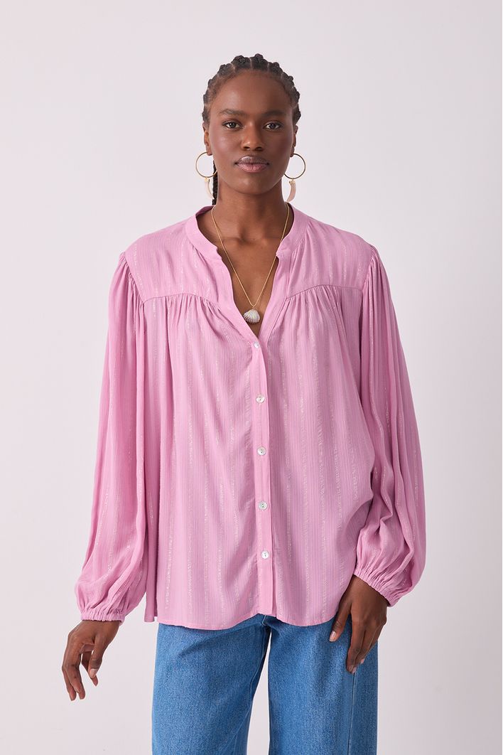 Blusa Lurex Cava Deslocada