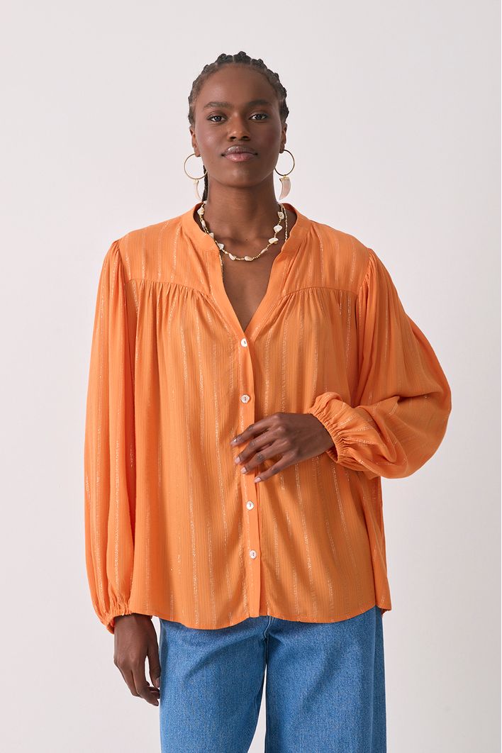 Blusa Lurex Cava Deslocada