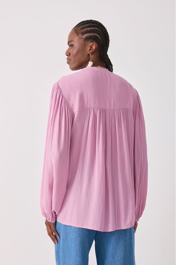 Blusa Lurex Cava Deslocada