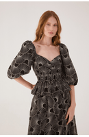 Blusa Algodão Bordado Ondas