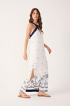 Vestido Cropepd Linho Bordado Coqueiro