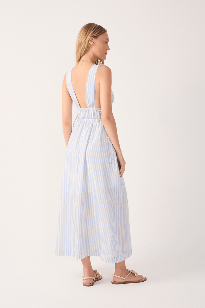 Vestido Cropped Algodão Listras Lurex