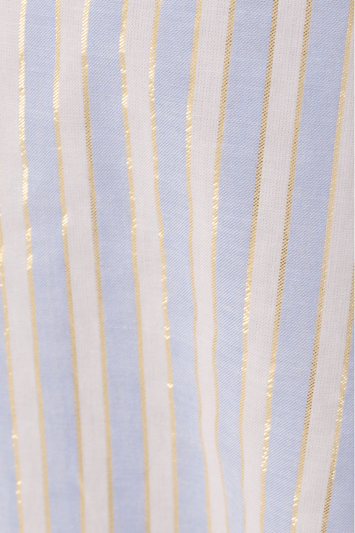 Vestido Cropped Algodão Listras Lurex