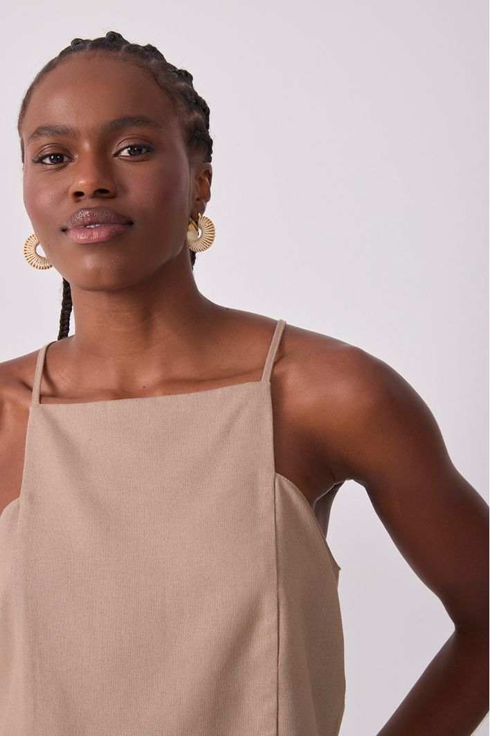 Blusa Linho Quadradinha