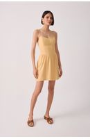 Vestido Curto Linho Franzido