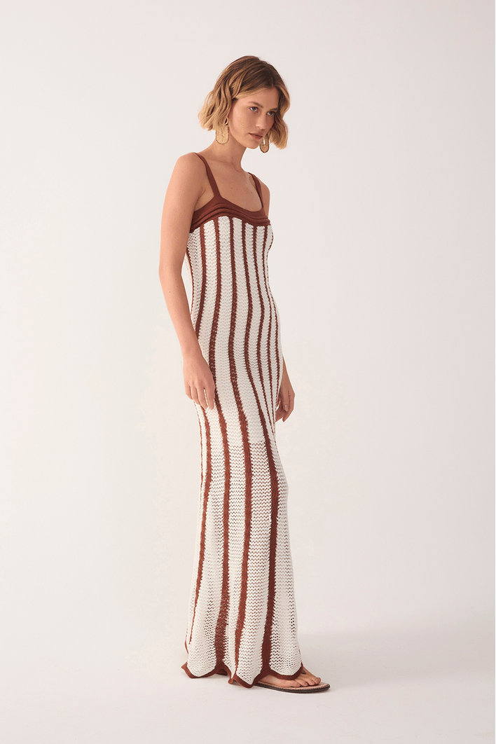 Vestido Tricot Bicolor