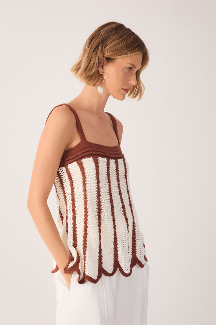Blusa Tricot Bicolor