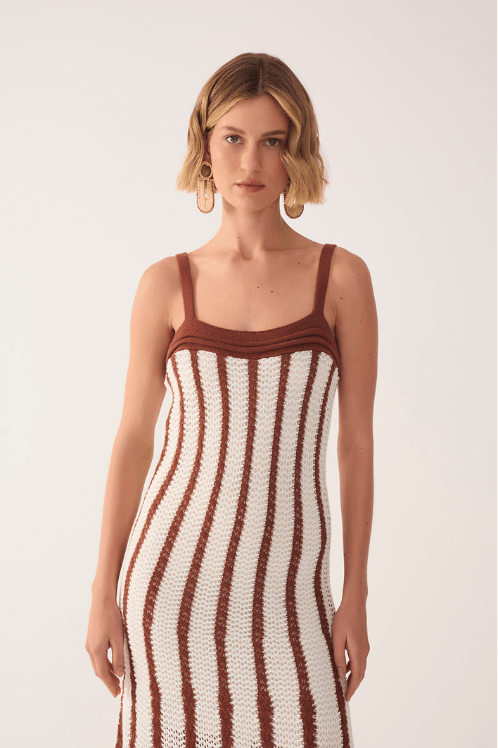 Vestido Tricot Bicolor