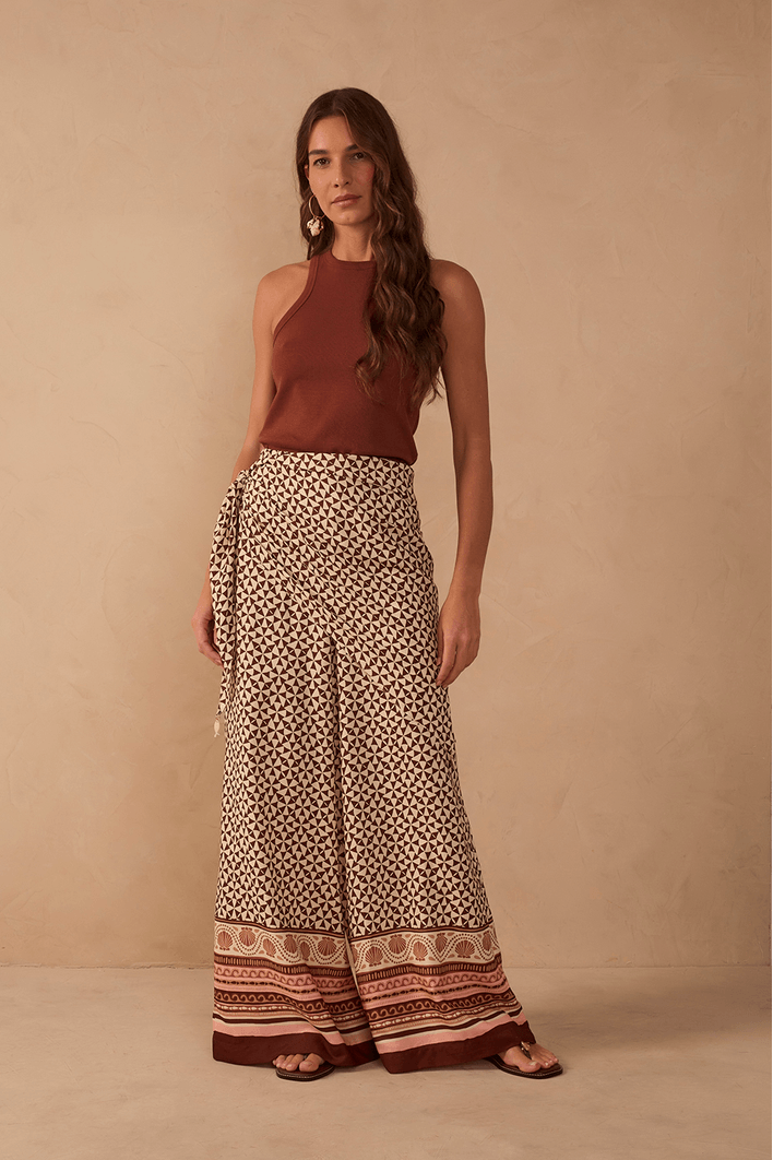 Calça Estampa Solstício C/ Lenço