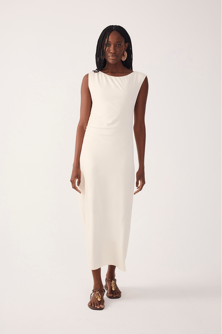 Vestido Malha Crepe Ombro A Ombro