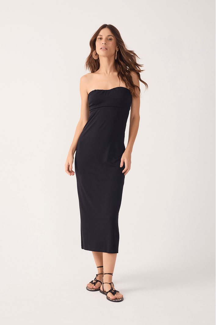Vestido Sem Alça Malha Crepe