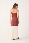 Vestido Malha Crepe Bicolor