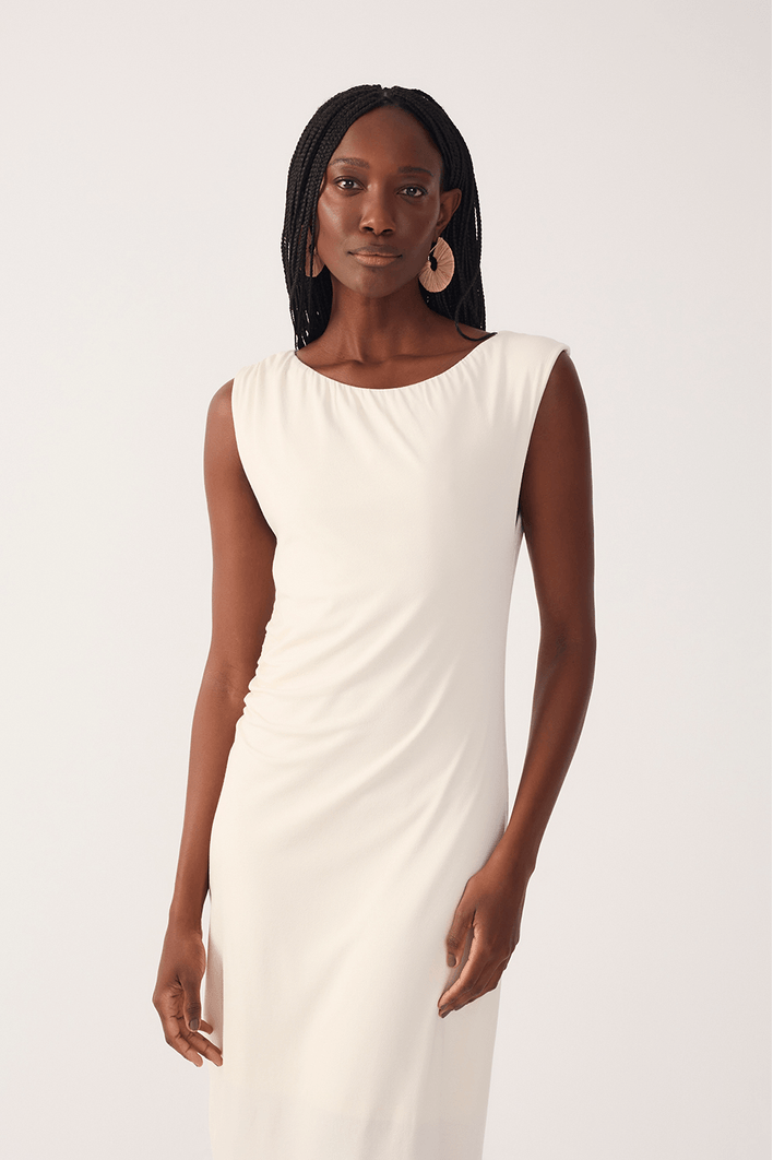 Vestido Malha Crepe Ombro A Ombro